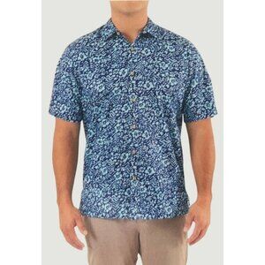Cooke Street Men's XL Hawaiian Islands Short Sleeve Button Up Shirt Blue N0724